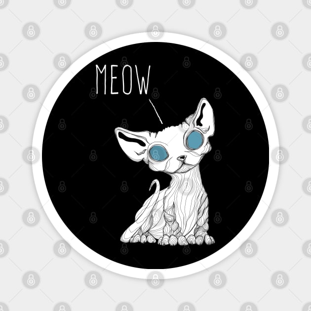 Kitten meow Magnet by Jess Adams